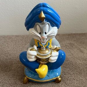 Collectible Looney Tunes Genie Bugs Bunny Figurine - Blue & Gold 1998